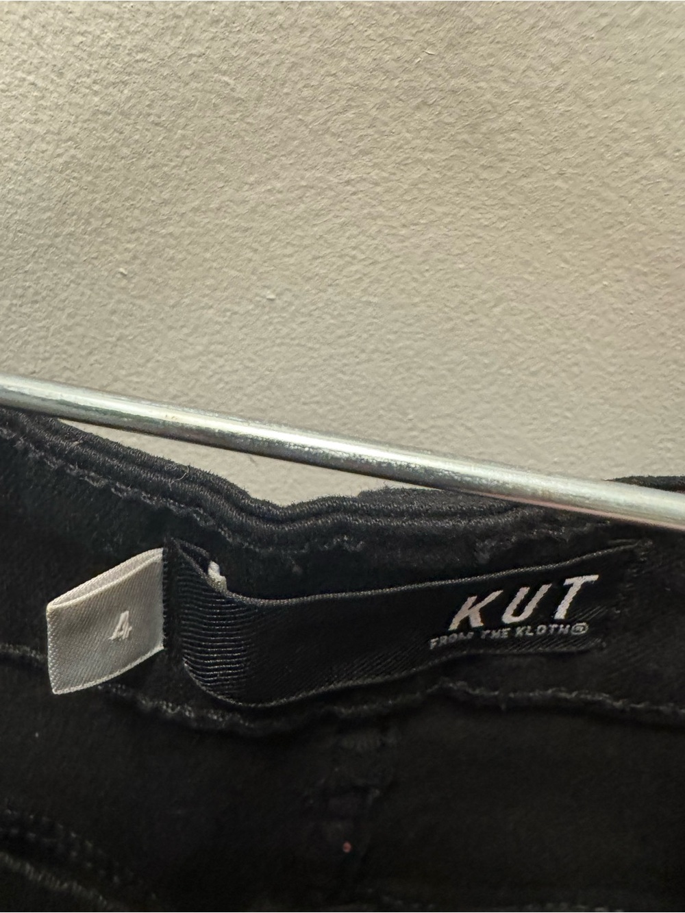 Kut from the Kloth Black Frayed Hem Denim Shorts - Picture 2 of 3
